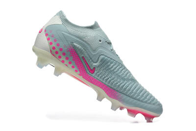 Nike Phantom 6 Elite Low FG Firm Ground Soccer Cleats - Gray/Neon Pink/Phantom Black