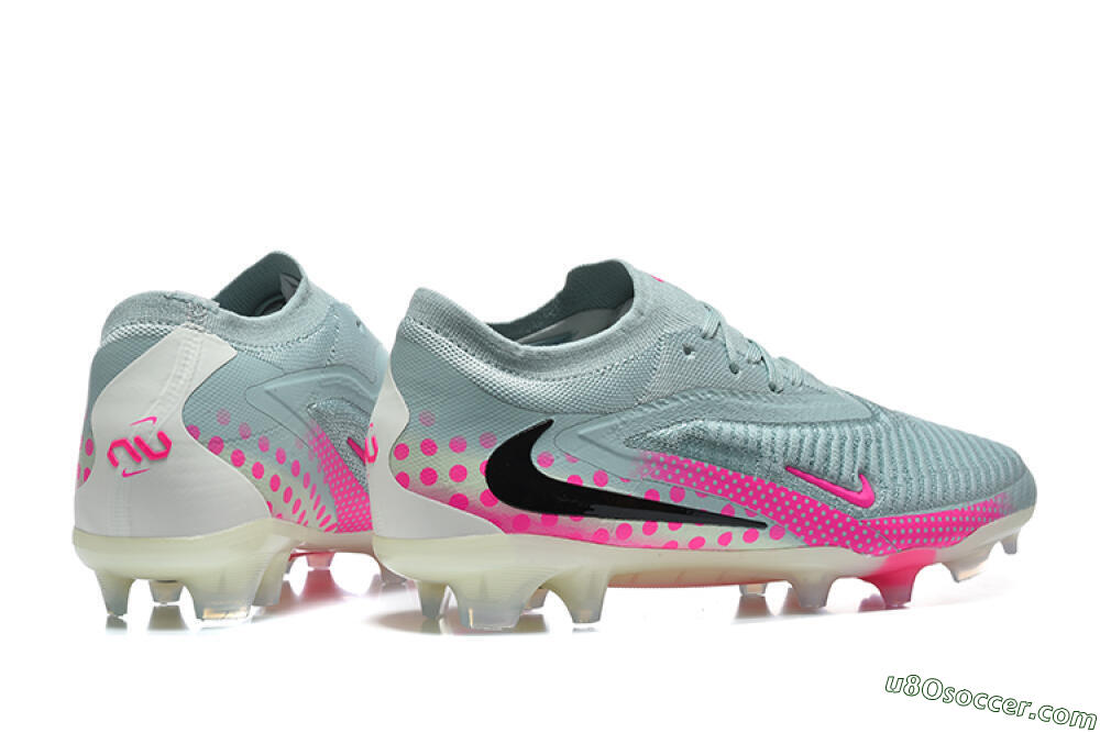 Nike Phantom 6 Elite Low FG Firm Ground Soccer Cleats - Gray/Neon Pink/Phantom Black 9