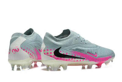 Nike Phantom 6 Elite Low FG Firm Ground Soccer Cleats - Gray/Neon Pink/Phantom Black
