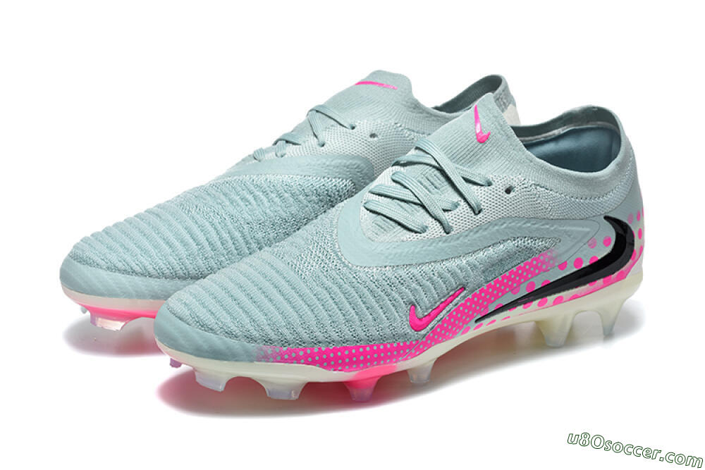 Nike Phantom 6 Elite Low FG Firm Ground Soccer Cleats - Gray/Neon Pink/Phantom Black 5