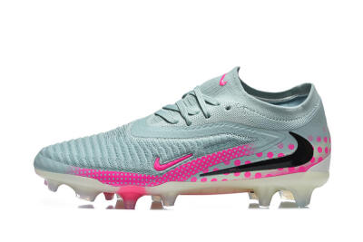 Nike Phantom 6 Elite Low FG Firm Ground Soccer Cleats - Gray/Neon Pink/Phantom Black