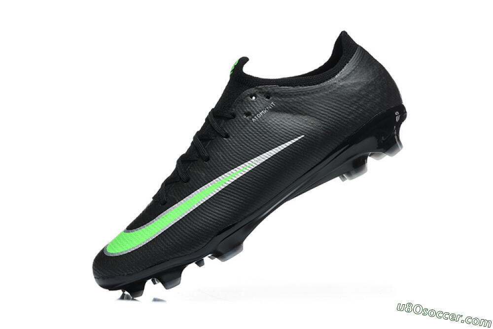 Nike Air Zoom Mercurial Varpor 17 Elite FG Firm Ground Soccer Cleats - Black/Electric Green/Metallic Silver 8