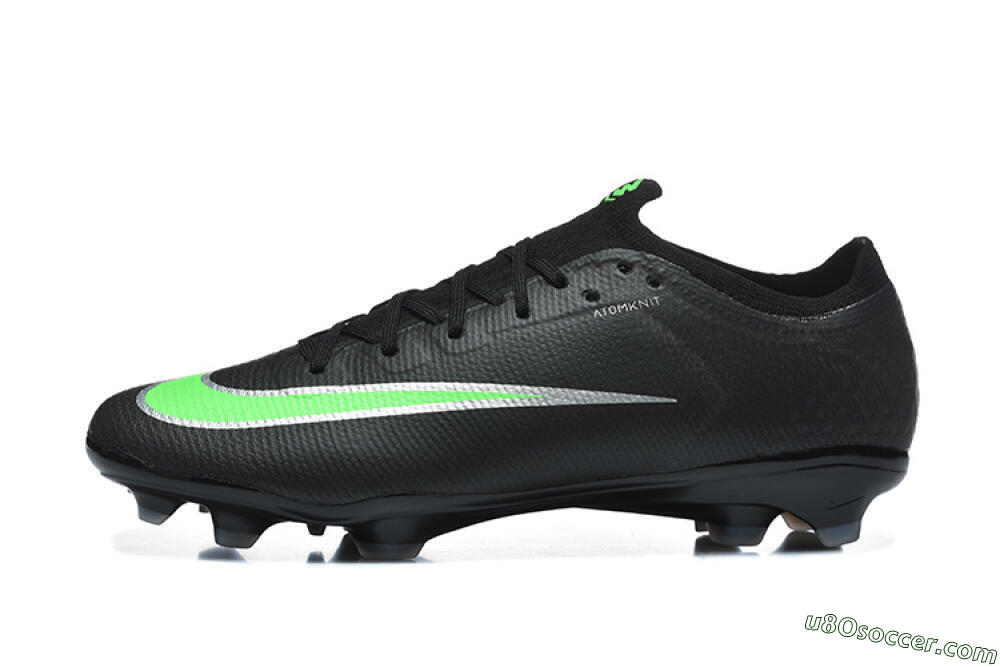 Nike Air Zoom Mercurial Varpor 17 Elite FG Firm Ground Soccer Cleats - Black/Electric Green/Metallic Silver 2