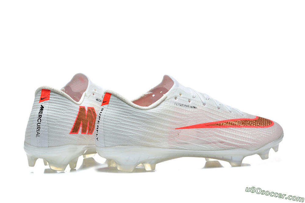 Nike Air Zoom Mercurial Superfly 11 FG Firm Ground Soccer Cleats - White/Bright Red/Light Gray 9