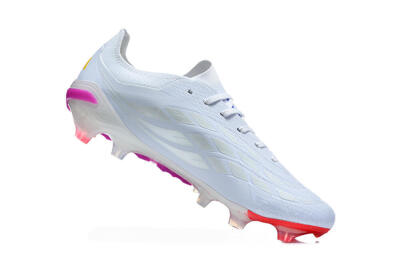 Adidas Predator 26 Elite FG Firm Ground Soccer Cleats - White/Vibrant Pink/Metallic Blue