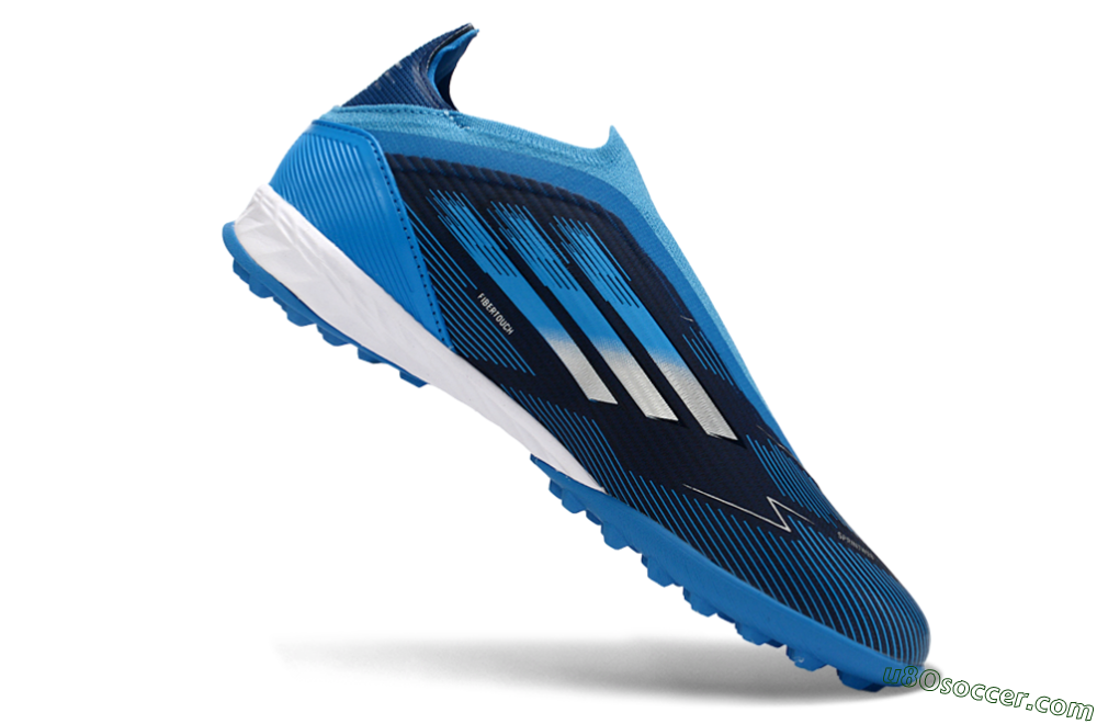 Adidas F50 Elite Laceless TF Artificial Turf Soccer Shoes - Blue/Sky Blue/Navy Blue 5
