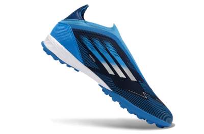Adidas F50 Elite Laceless TF Artificial Turf Soccer Shoes - Blue/Sky Blue/Navy Blue