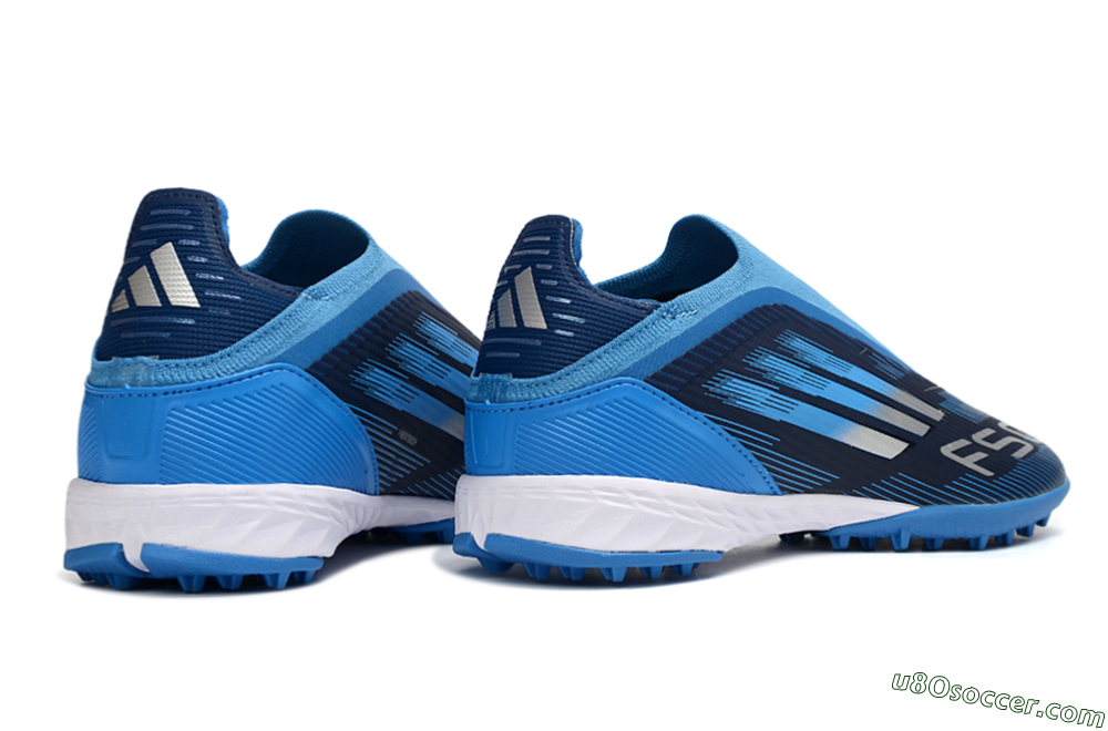 Adidas F50 Elite Laceless TF Artificial Turf Soccer Shoes - Blue/Sky Blue/Navy Blue 7