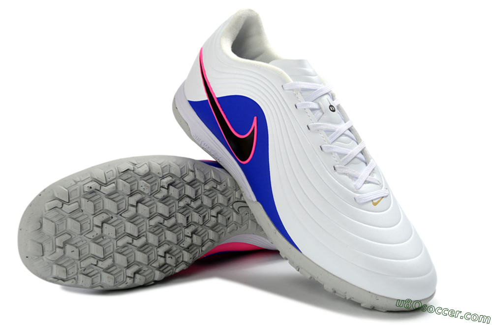 Nike Tiempo Legend 11 Elite TF Artificial Turf Soccer Shoes - White/Electric Blue/Fuchsia Pink 4