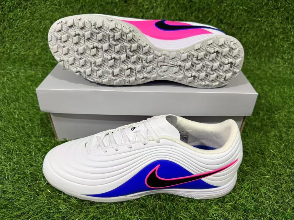 Nike Tiempo Legend 11 Elite TF Artificial Turf Soccer Shoes - White/Electric Blue/Fuchsia Pink