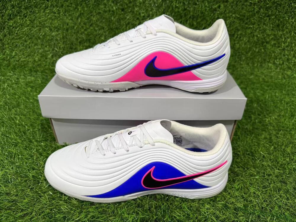 Nike Tiempo Legend 11 Elite TF Artificial Turf Soccer Shoes - White/Electric Blue/Fuchsia Pink