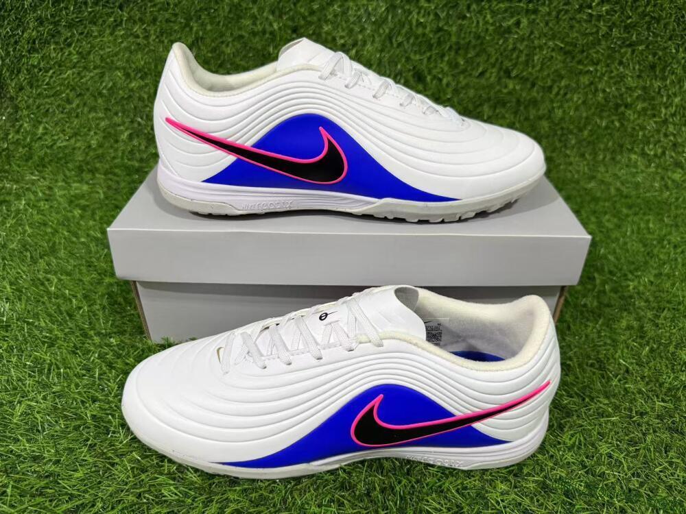 Nike Tiempo Legend 11 Elite TF Artificial Turf Soccer Shoes - White/Electric Blue/Fuchsia Pink