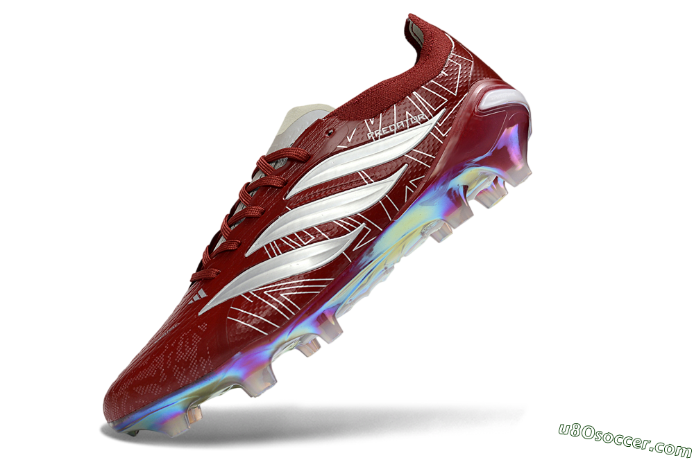 Adidas Predator 26 Elite FG Firm Ground Soccer Cleats - Red/Crimson Burst/Metallic Glow 5