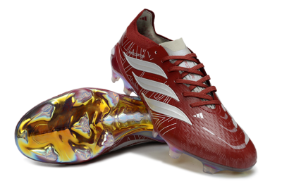 Adidas Predator 26 Elite FG Firm Ground Soccer Cleats - Red/Crimson Burst/Metallic Glow