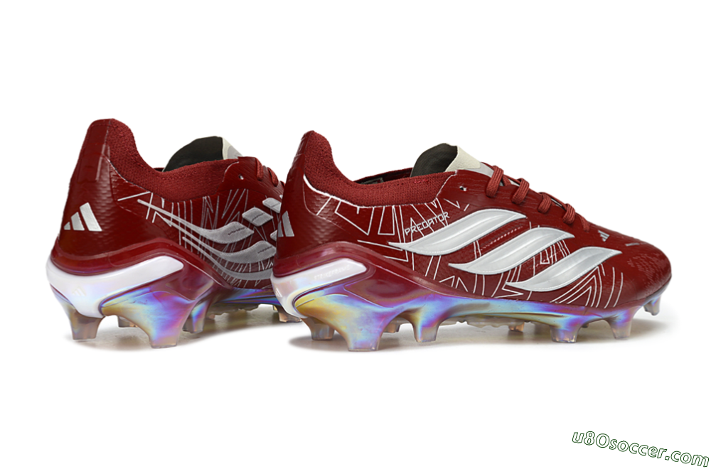 Adidas Predator 26 Elite FG Firm Ground Soccer Cleats - Red/Crimson Burst/Metallic Glow 6