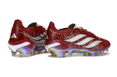 Adidas Predator 26 Elite FG Firm Ground Soccer Cleats - Red/Crimson Burst/Metallic Glow