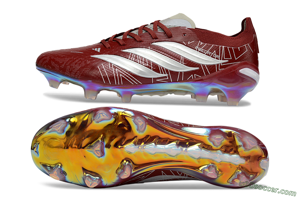 Adidas Predator 26 Elite FG Firm Ground Soccer Cleats - Red/Crimson Burst/Metallic Glow 0