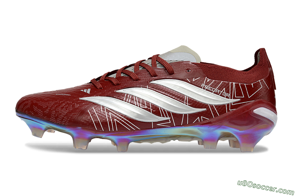 Adidas Predator 26 Elite FG Firm Ground Soccer Cleats - Red/Crimson Burst/Metallic Glow 2