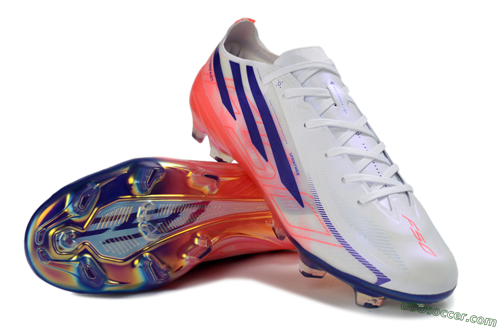 Adidas F50 Hyperfast 2026 World Cup FG Firm Ground Soccer Cleats - White/Electric Pink/Deep Purple 3