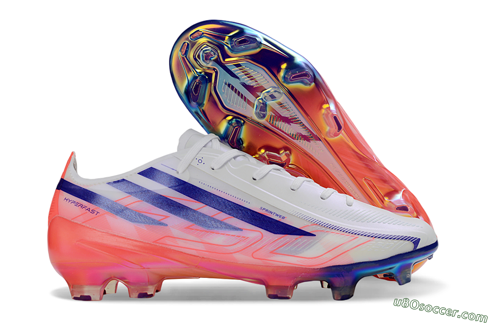 Adidas F50 Hyperfast 2026 World Cup FG Firm Ground Soccer Cleats - White/Electric Pink/Deep Purple 1