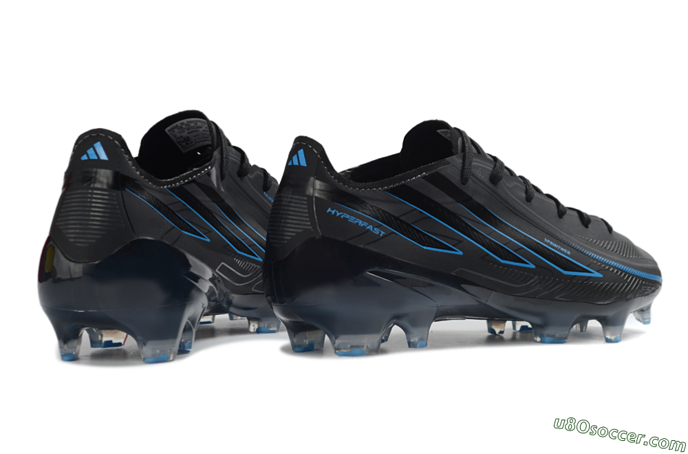 Adidas F50 Hyperfast 2026 World Cup FG Firm Ground Soccer Cleats - Black/Electric Blue/Graphite Grey 6