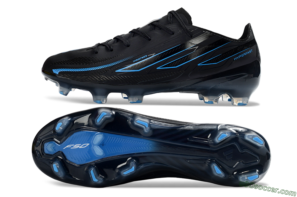 Adidas F50 Hyperfast 2026 World Cup FG Firm Ground Soccer Cleats - Black/Electric Blue/Graphite Grey 0