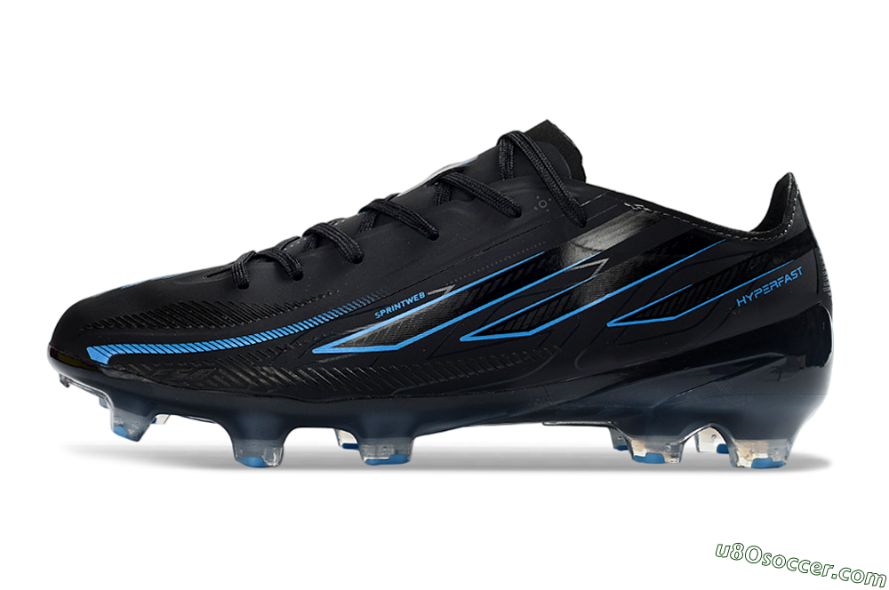 Adidas F50 Hyperfast 2026 World Cup FG Firm Ground Soccer Cleats - Black/Electric Blue/Graphite Grey 2