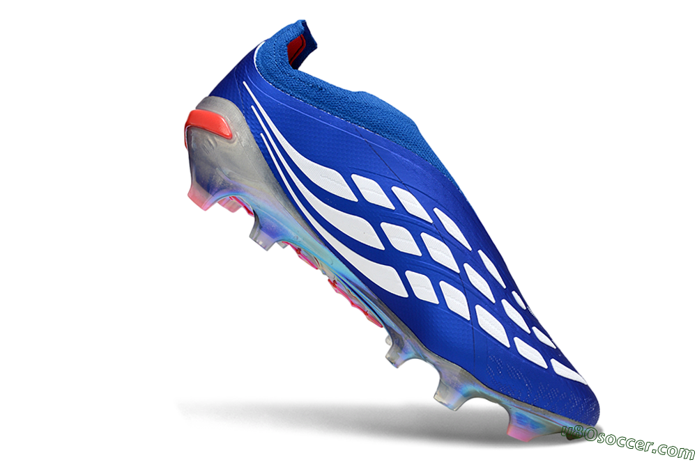Adidas Predator 26 Elite Laceless FG Firm Ground Soccer Cleats - Blue/Electric Blue/Silver Reflective 4