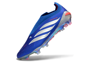 Adidas Predator 26 Elite Laceless FG Firm Ground Soccer Cleats - Blue/Electric Blue/Silver Reflective