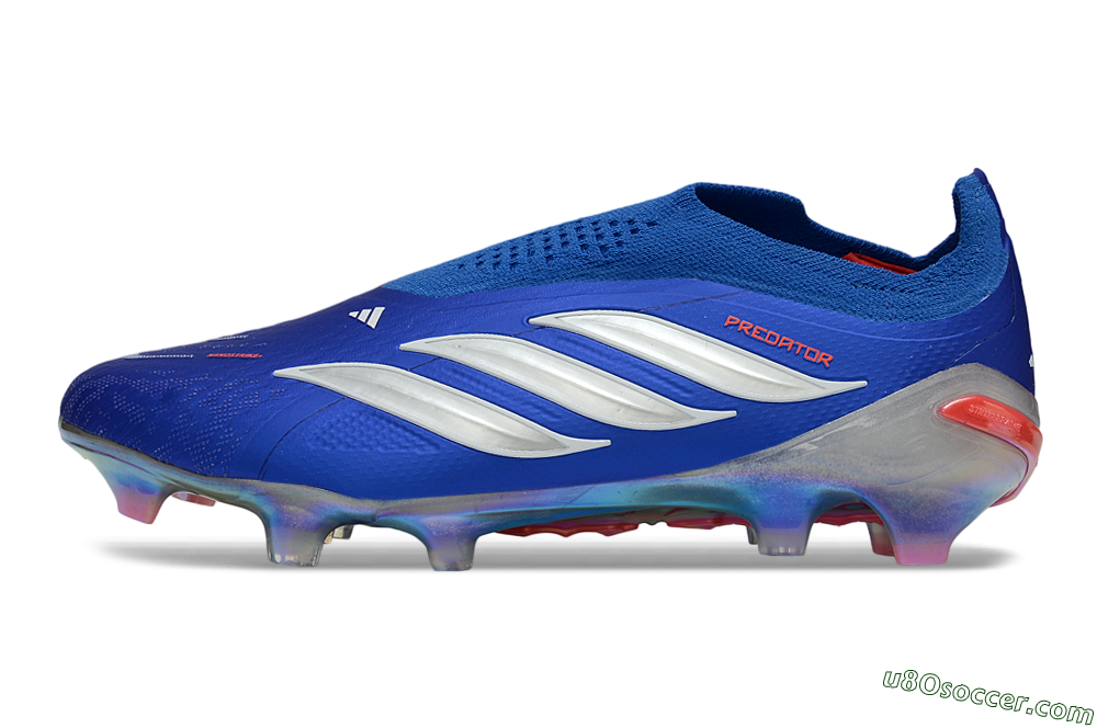 Adidas Predator 26 Elite Laceless FG Firm Ground Soccer Cleats - Blue/Electric Blue/Silver Reflective 2