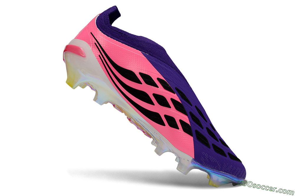 Adidas Predator 26 Elite Laceless FG Firm Ground Soccer Cleats - Purple/Neon Pink/Plum 4