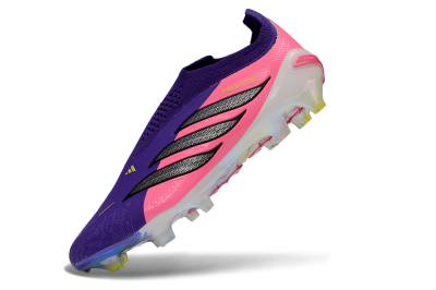 Adidas Predator 26 Elite Laceless FG Firm Ground Soccer Cleats - Purple/Neon Pink/Plum