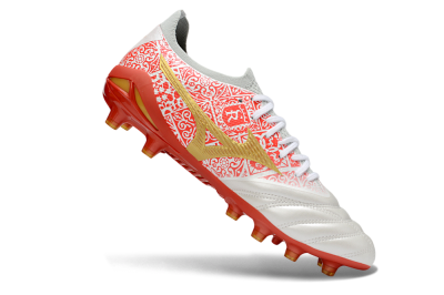 Mizuno Morelia Neo 4 Bate FG Firm Ground Soccer Cleats - White/Coral Rose/Gold Shimmer