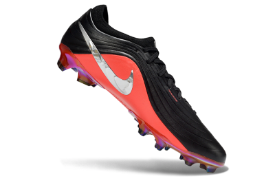 Nike Tiempo Legend 11 Elite FG Firm Ground Soccer Cleats - Black/Vibrant Coral/Shiny Silver