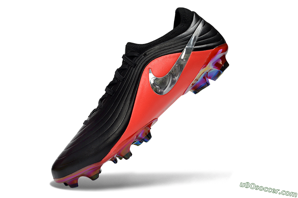 Nike Tiempo Legend 11 Elite FG Firm Ground Soccer Cleats - Black/Vibrant Coral/Shiny Silver 5