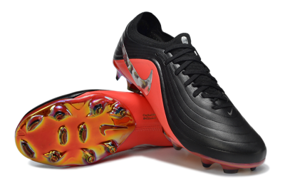 Nike Tiempo Legend 11 Elite FG Firm Ground Soccer Cleats - Black/Vibrant Coral/Shiny Silver