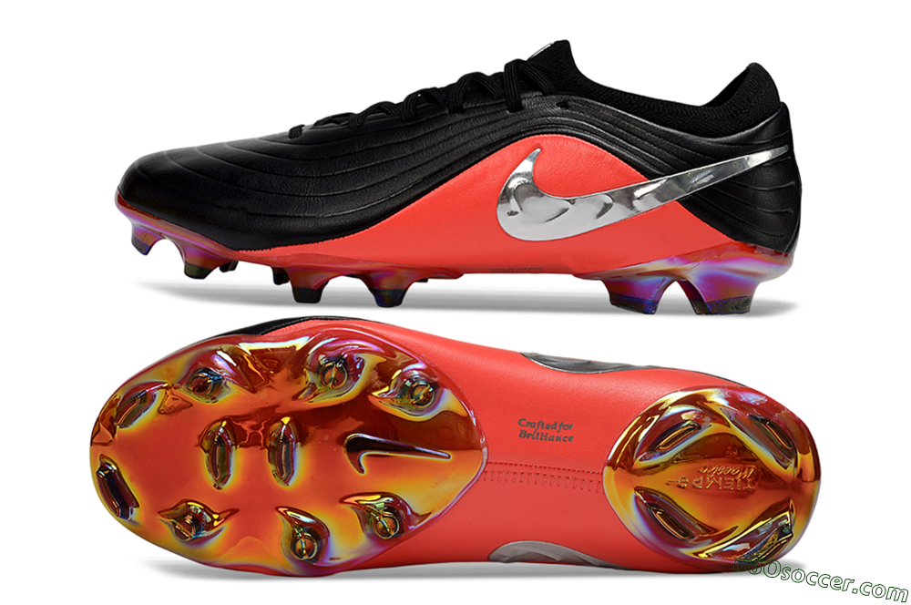 Nike Tiempo Legend 11 Elite FG Firm Ground Soccer Cleats - Black/Vibrant Coral/Shiny Silver 0