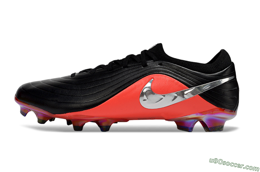Nike Tiempo Legend 11 Elite FG Firm Ground Soccer Cleats - Black/Vibrant Coral/Shiny Silver 2