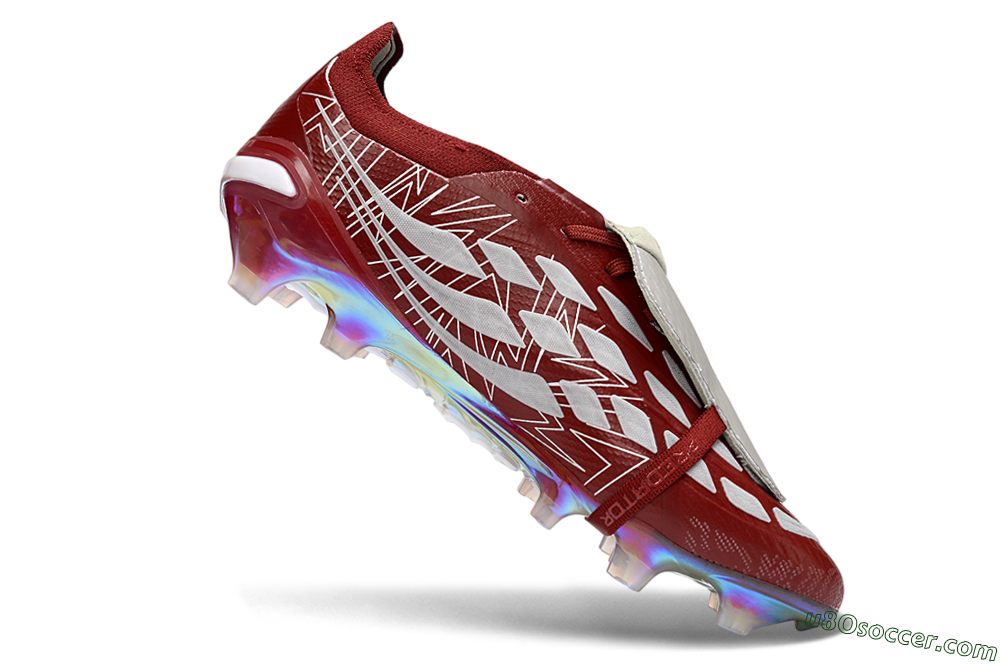 Adidas Predator 26 Elite Fold-Over Tongue FG Firm Ground Soccer Cleats - Red/Crimson Blaze/Metallic Silver 4