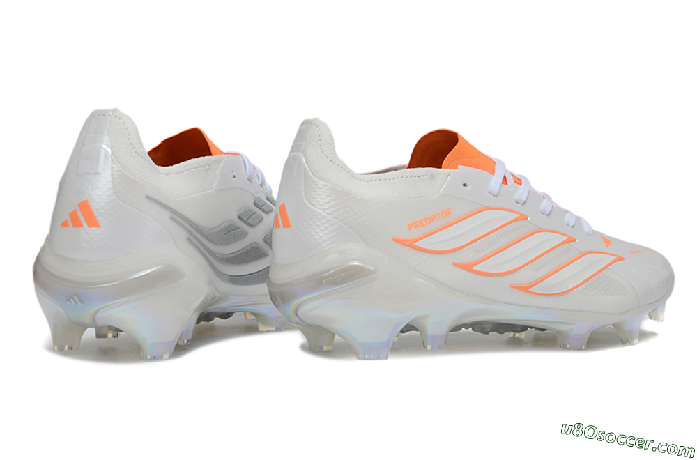 Adidas Predator 26 Elite FG Firm Ground Soccer Cleats - White/Neon Orange/Crystal White 6