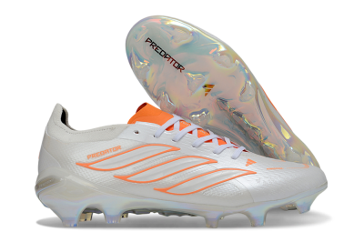 Adidas Predator 26 Elite FG Firm Ground Soccer Cleats - White/Neon Orange/Crystal White