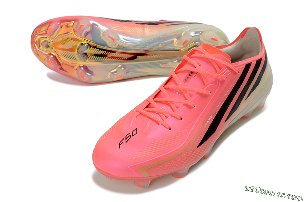 Adidas F50 Hyperfast 2026 World Cup FG Firm Ground Soccer Cleats - Pink/Neon Pink/Silver White 3