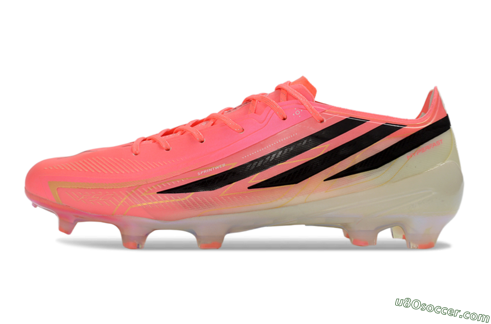 Adidas F50 Hyperfast 2026 World Cup FG Firm Ground Soccer Cleats - Pink/Neon Pink/Silver White 2
