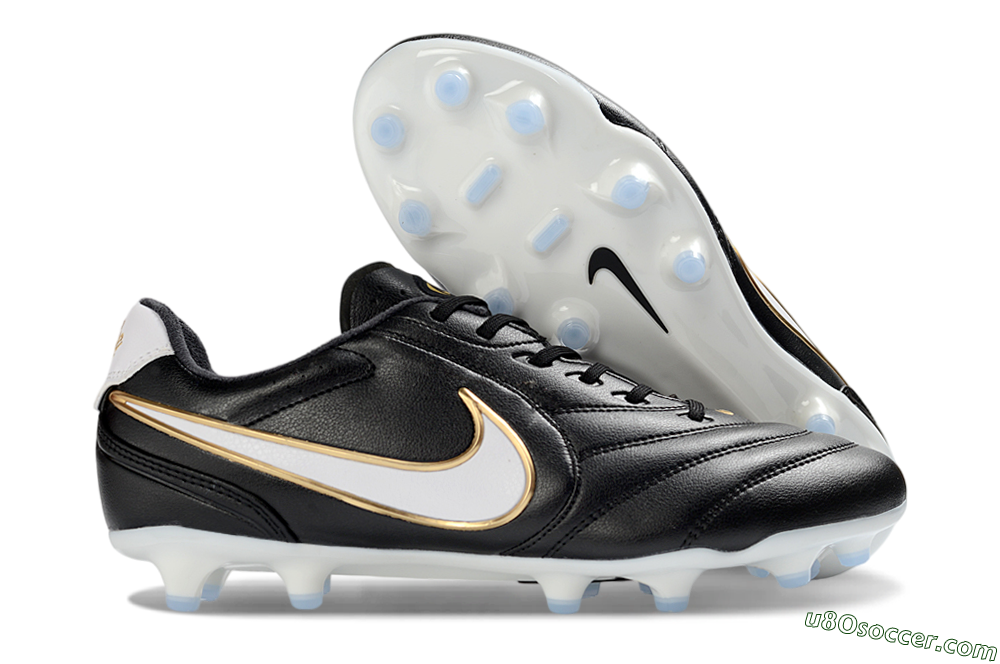 Nike Tiempo Ligera Pro FG Firm Ground Soccer Cleats - Black/Gold/White 1