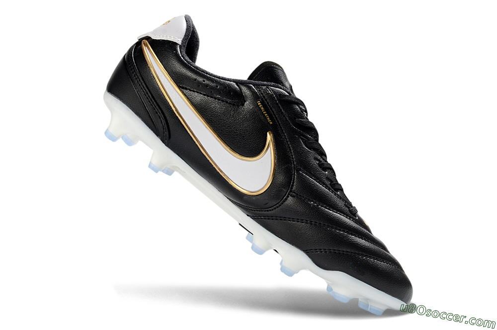 Nike Tiempo Ligera Pro FG Firm Ground Soccer Cleats - Black/Gold/White 4