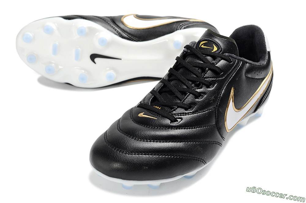 Nike Tiempo Ligera Pro FG Firm Ground Soccer Cleats - Black/Gold/White 3