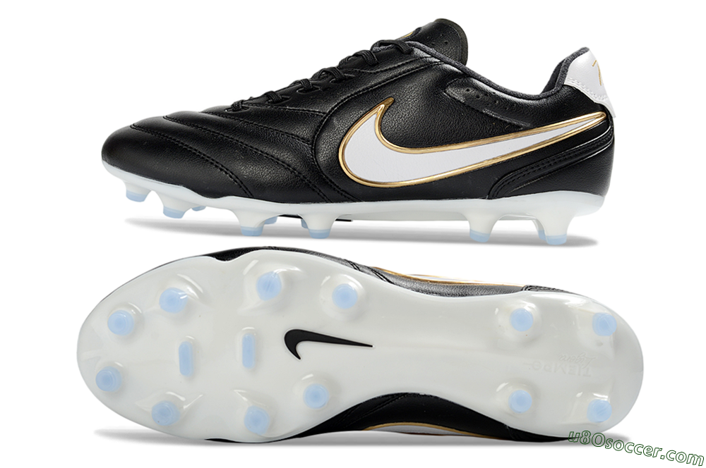 Nike Tiempo Ligera Pro FG Firm Ground Soccer Cleats - Black/Gold/White 0