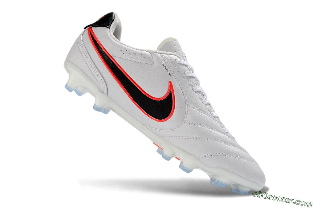 Nike Tiempo Ligera Pro FG Firm Ground Soccer Cleats - White/Neon Orange/Black 4
