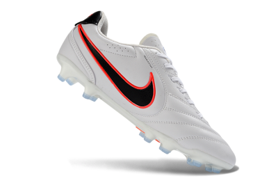 Nike Tiempo Ligera Pro FG Firm Ground Soccer Cleats - White/Neon Orange/Black