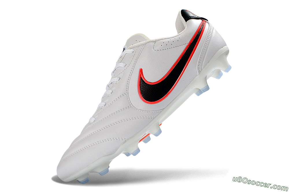 Nike Tiempo Ligera Pro FG Firm Ground Soccer Cleats - White/Neon Orange/Black 5
